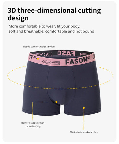 4/10 Pack Teenagers To Adults Parent-child Boyshort Simple Fashion Multi-size Shorts Men's Comfortable Underwear Elastic Waist P