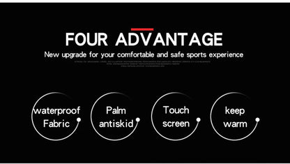 قفازات حرارية شتوية لركوب الدراجات والتزلج والرياضات الخارجية والجري والدراجات النارية وقفازات صوفية تعمل باللمس وقفازات دافئة غير قابلة للانزلاق بأصابع كاملة