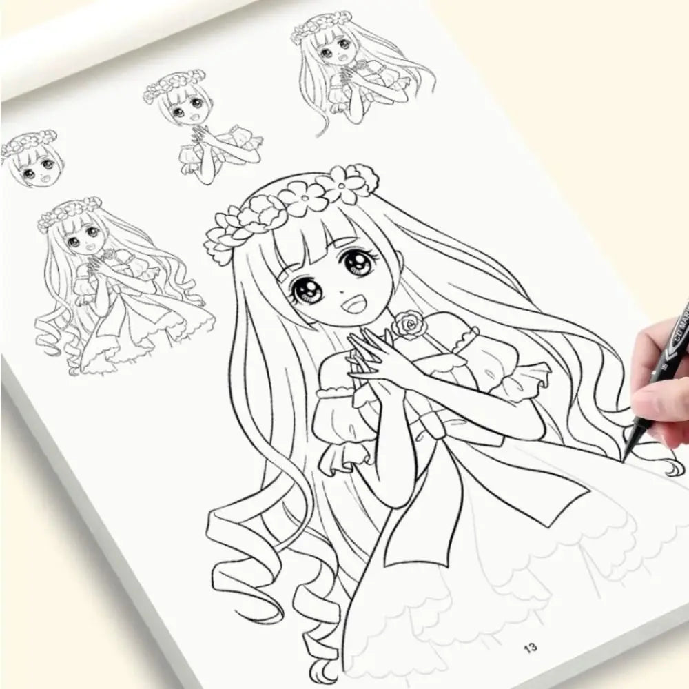 Comics Girl Boy Comics Hand Drawn Tutorial Book Novice Zero Basic Learning Line Draft Practice Book Art Tracing Sketch