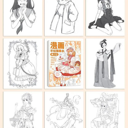 Comics Girl Boy Comics Hand Drawn Tutorial Book Novice Zero Basic Learning Line Draft Practice Book Studying Art Tracing Sketch