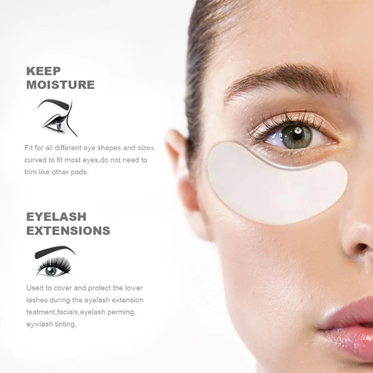 50Pairs Eyelash Pad Gel Patch Grafting Eyelashes Under Eye Patches For Eyelash Extension Paper Sticker Application Make Up Tools