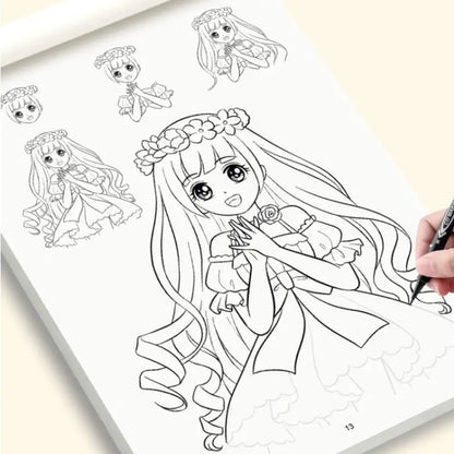 Comics Girl Boy Comics Hand Drawn Tutorial Book Novice Zero Basic Studying Line Draft Practice Book Drawing Copy Book Learning