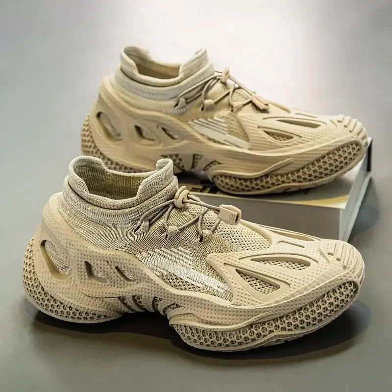 2025 Men Shoes -New Casual and Fashionable Sneakers Sports- Fly Woven Sneakers, Thick Soled- Versatile Socks, and -Trendy -Shoes