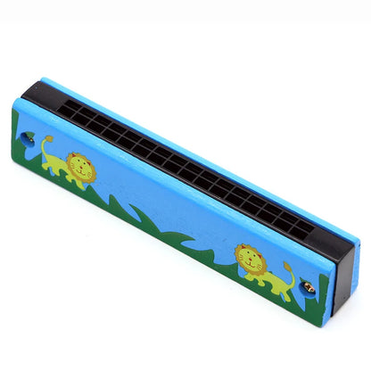 1pc/2/4pcs Children Wooden Harmonica Musical Instrument Toys Music Teaching Aids Puzzle Early Education Kindergarten Beginners