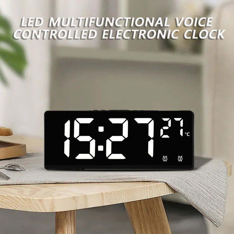 Digital Alarm Clock Travel Clock with Temperature Table Clock Large Display for Bedroom Office Kitchen Home Decoration
