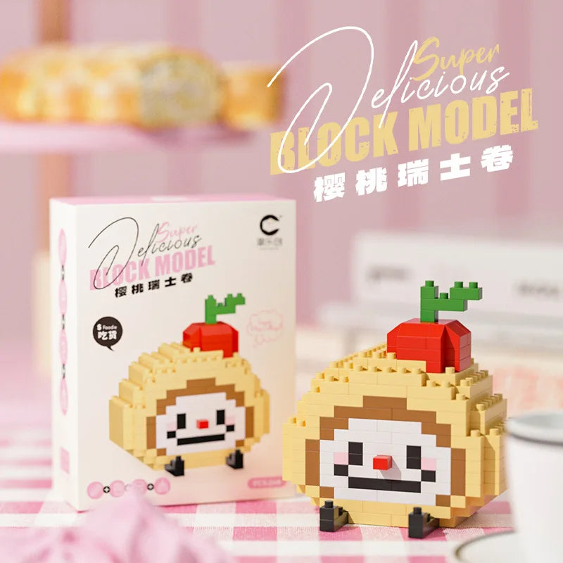 Fun Micro Particle Building Blocks Happy Eat and Play Series Vibrant Avocado Pineapple Children's Educational Assembling Toys