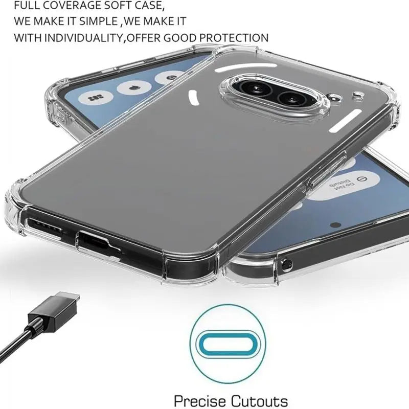 Transparent TPU Case for Nothing Phone 2a Plus Nothing Phone 3A Pro Protective Cover Four Corners Shockproof Bumper Coque Fundas