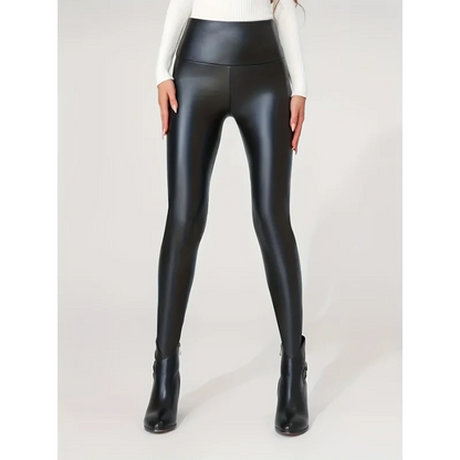 Autumn And Winter New Season Wearable Women's Tight Pants With High Waist And Sexy Faux Leather Texture Long Pants With Leggings