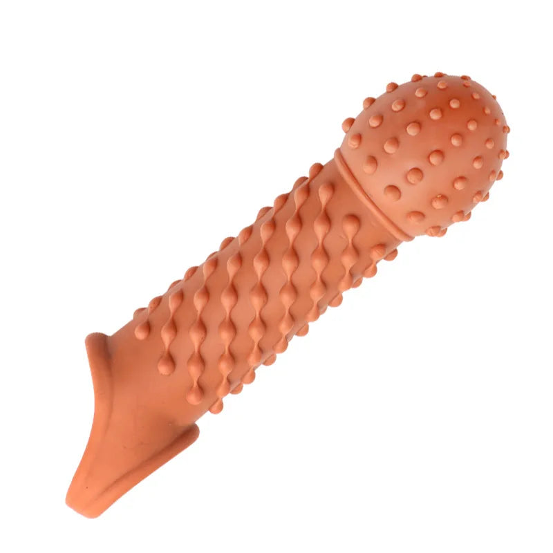 Reusable Condom for Sexual Pleasure Hard Rough Big Condom Penis Sleeve Extender for Men Delay Ejaculation