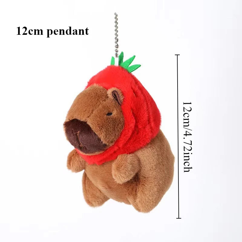 Capybara Plush Toy Pendant Capibara Plushie Keychain Kawaii Bag Key Ring Cute Dog Cat Dolls Car Decoration Christmas Gift