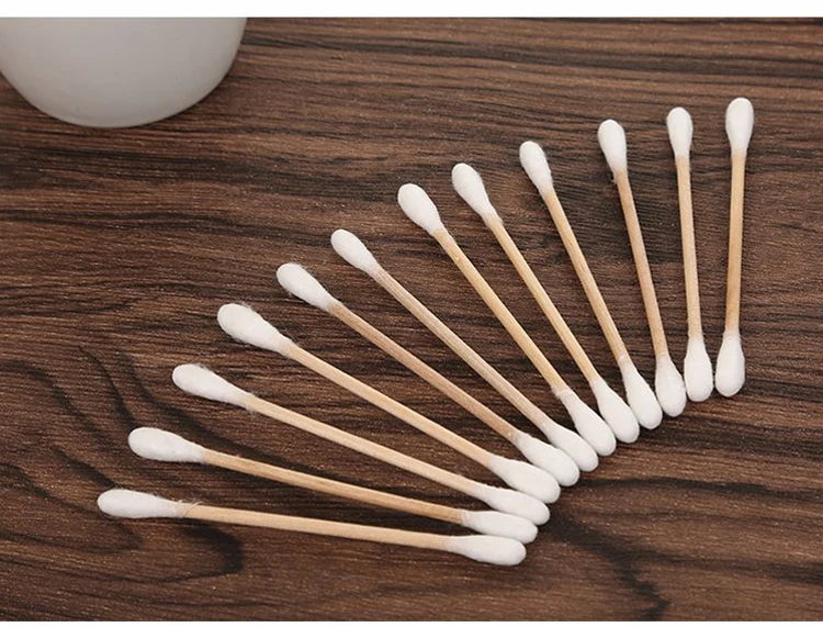 500pcs Double Head Cotton Swab Women Makeup Cotton Buds Tip for Wood Sticks Nose Ears Cleaning Health Care Tools