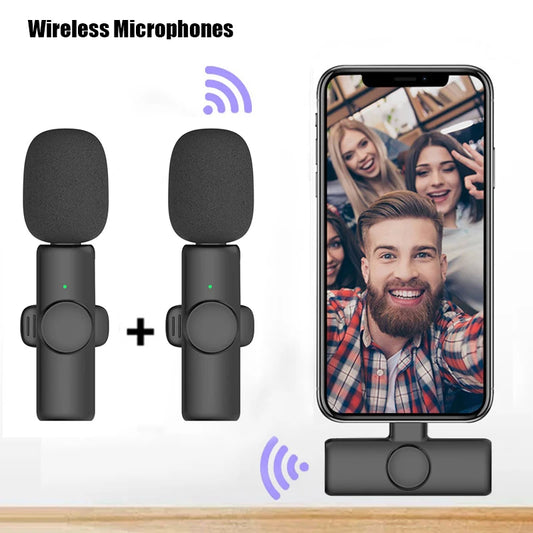 Professional Wireless Lavalier Microphone for iPhone iPad Laptop Android Live Gaming Video Recording Interview Business Mic