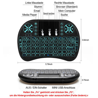 2.4G Air Mouse with Touchpad Keyboard i8 Arabic French Spanish Russian Backlit Mini Wireless Keyboard for PC Android TV Box