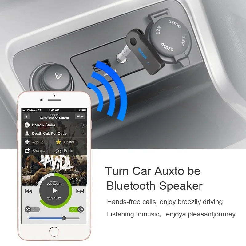 AUX Car Bluetooth Receiver,3.5mm Socket 5.0 Wireless Bluetooth Adapter,Audio Converter Mobile Phone Hands-Free Stereo