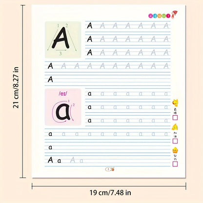 2 Books/set English Tracing Books - ABC Writing Practice Workbooks - Handwriting Exercises - Learn to Write Alphabet