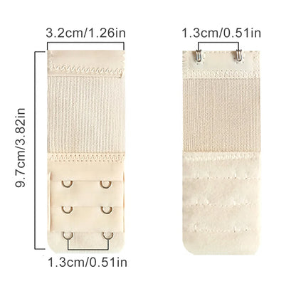 3 Pieces, 3 Rows with 2 Hook Extension Straps, Elastic, Soft and Comfortable Bra Straps, Women's Underwear Accessories