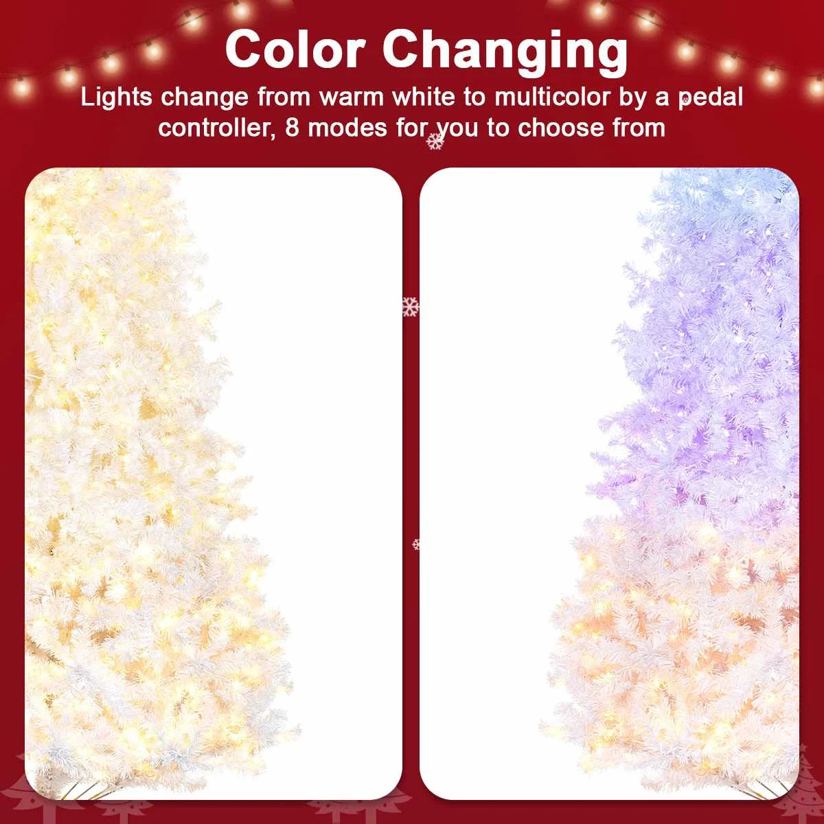 White Christmas Tree Auto Tree Branches Infinite Light 8 Flashing Modes Stereo Wooden Scene Layout Decorations Ornaments Handmad