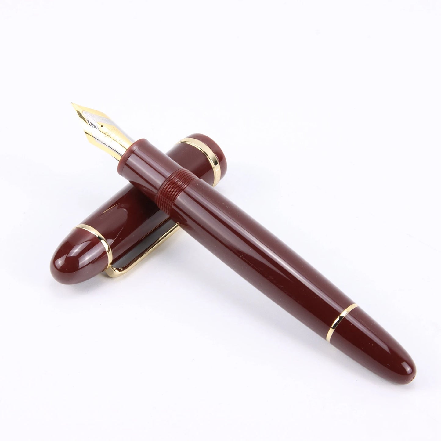 JinHao X159 Acrylic Black Fountain Pen Metal Clip Extended Fine Nib F 0.5mm for business office and school stationery gifts