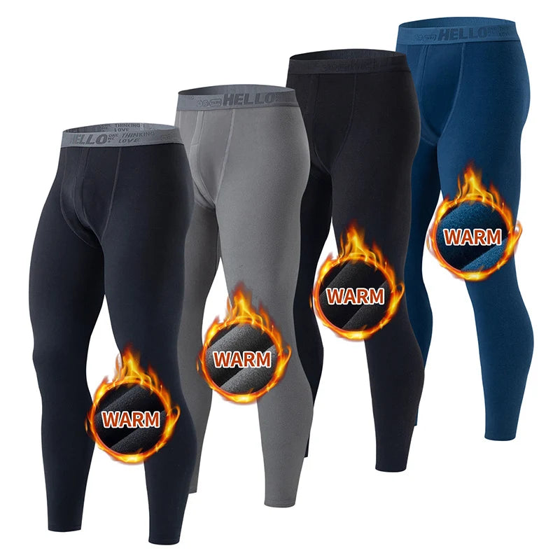 1/3/4 Pcs Men's Autumn And Winter Solid Color Warm Pants Slim Autumn Pants Comfortable Pants Men's Winter Plus Size 5XL Leggings