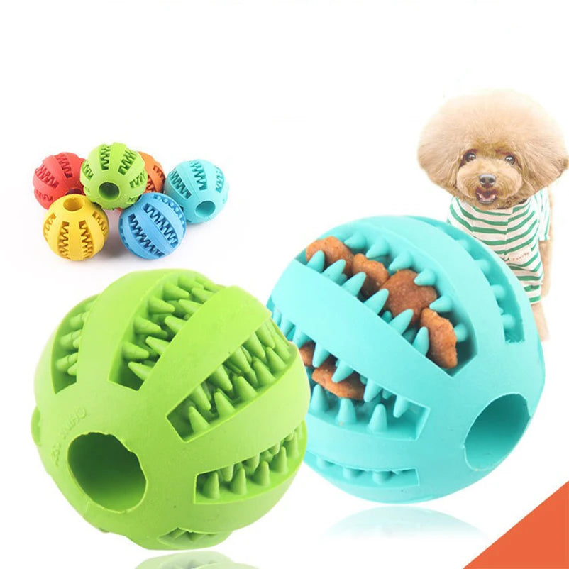 New pet leaking ball toys dogs playing with natural rubber leaking device grappling and biting and grinding elastic toys