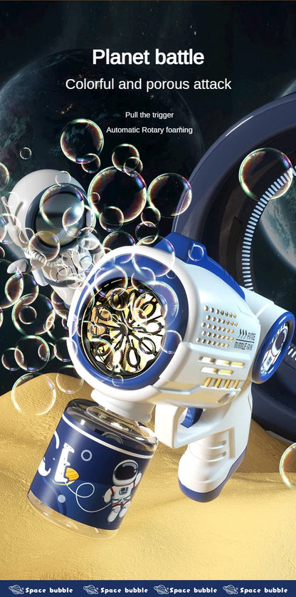 Children Bubble Gun Toy Astronaut Fully Automatic Bubble Machine Bubbles Gun Outdoor Game Fantasy Toy for Boys Girls Gifts