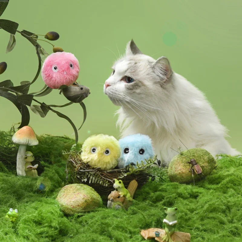 1/3Pcs Interactive Ball Smart Cat Dog Toys Plush Electric Catnip Training Toy Kitten Touch Sounding Pet Product Squeak Toy Ball