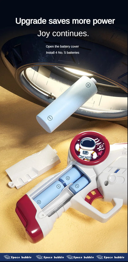 Children Bubble Gun Toy Astronaut Fully Automatic Bubble Machine Bubbles Gun Outdoor Game Fantasy Toy for Boys Girls Gifts