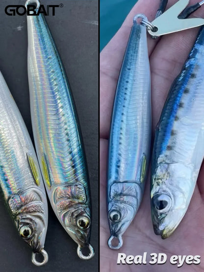 Metal Jig Bait 20g 30g 40g Spinner Sinking 3D Eye Color Laser Spinning Gear Luring Cast Fishing Tackle Blade Hook Pesca VIB Lure