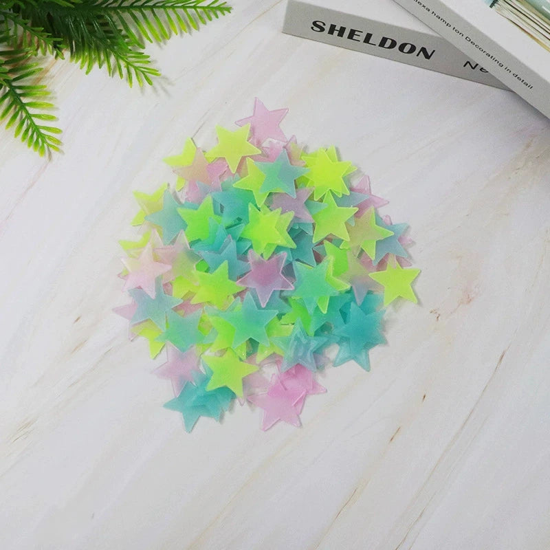 Glow in The Dark Stars Stickers - Self Adhesive Wall Decals for Kids Room Decor, DIY Night Sky Ceiling, Luminous Party Supplies