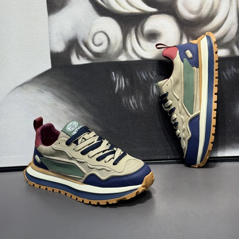 أحذية رياضية رجالية أحذية رياضية بنعل سميك أحذية رياضية كاجوال رياضية وترفيهية أحذية بدون كعب مقاومة للانزلاق