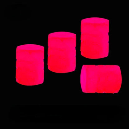 8PCS Luminous Tire Valve Caps Motorcycle Bike Wheel Nozzle Dustproof Tyre Valve Stem Fluorescent Night Glowing Car Accessories