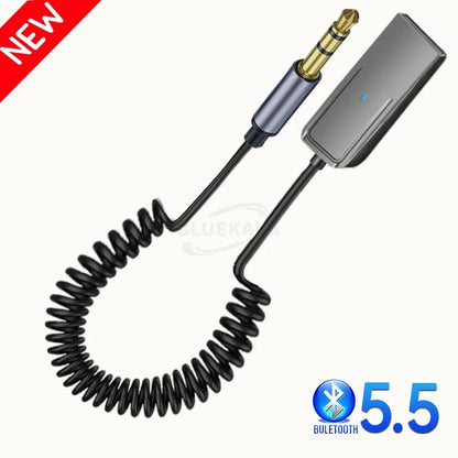 Wireless Bluetooth 5.4 Audio Receiver Dongle USB To 3.5mm Aux Jack Car Audio Handsfree Kit For Car Receiver BT Transmit With Mic