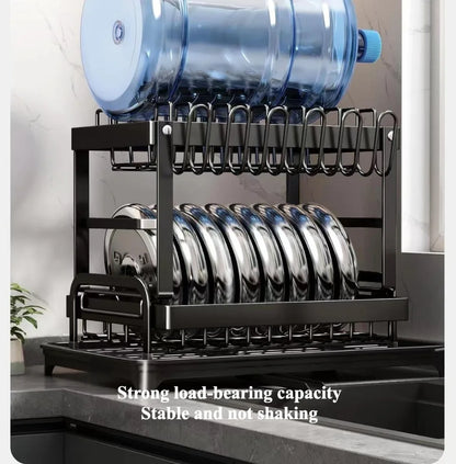 Kitchen drain rack dish rack household utensils knives and forks storage racks Tabletop drying bowl rack kitchen organizer