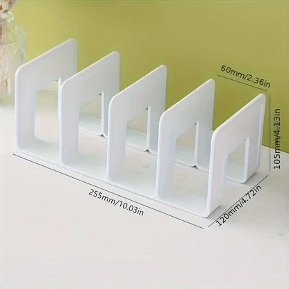 4 Grid Bookends Stand Bookshelf Desktop Decor Storage Rack Bookend Book Holder School Stationery Office Desktop File Organizer