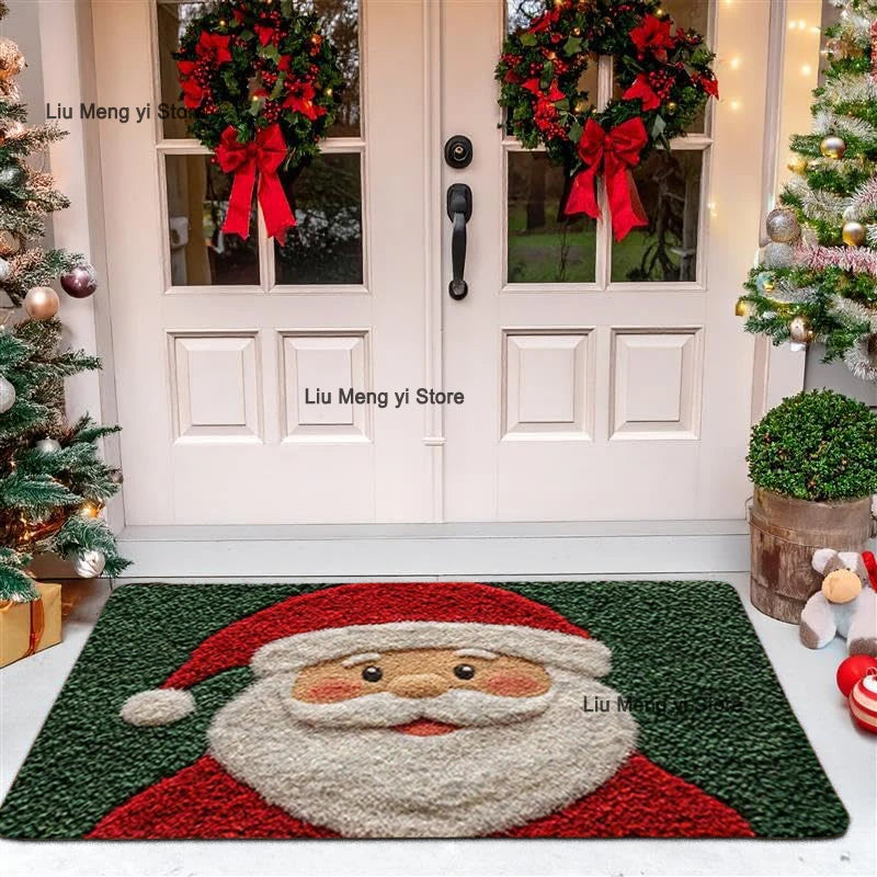 Christmas Door Mat Red Santa Claus Outdoor and indoor Gingerbread Man Carpet  New Year 2026 Merry Christmas Home Decor Foot Mat
