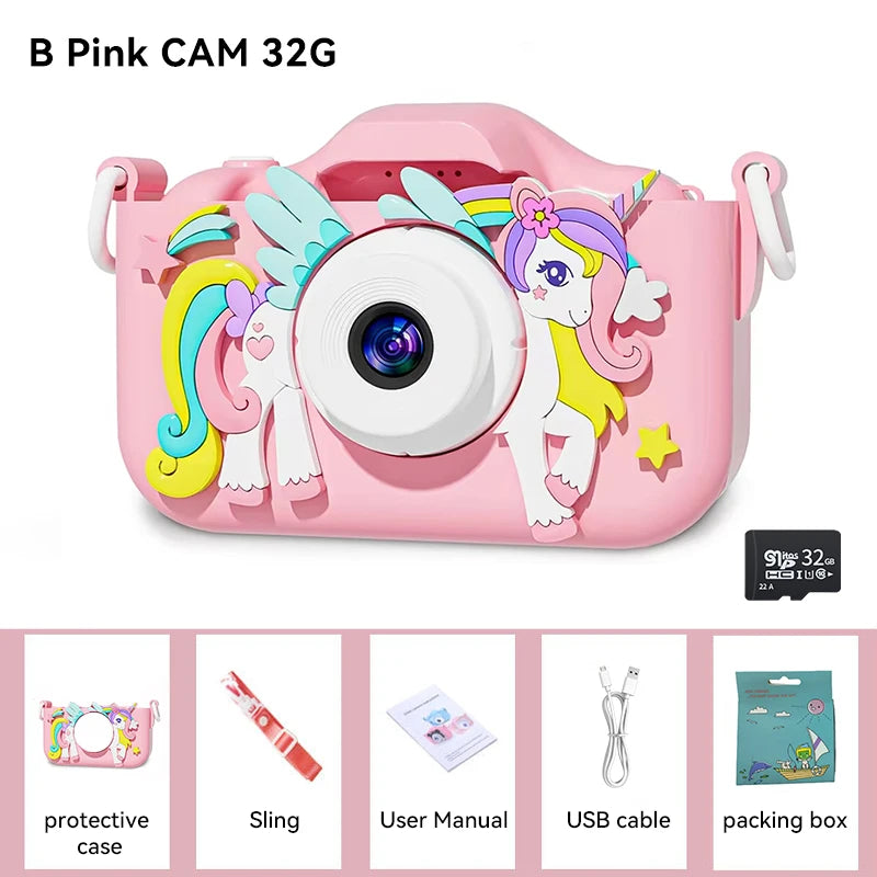 Summer Children Camera 1080P HD Toddler Digital Video Camera 2.0-inch Kids Camera with Silicone Cases Toys for Christmas Gifts