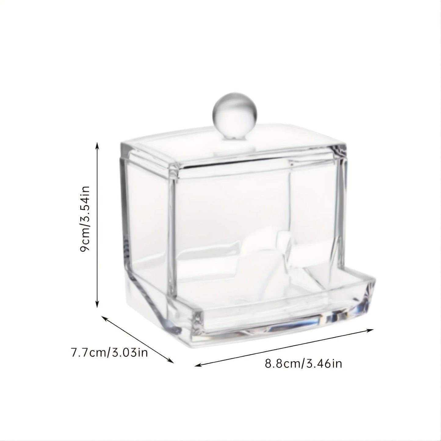 1pc Clear Cotton Swabs Storage Holder Dispenser, Cotton Pads Holder With Lids, Bathroom Storage Container Organizer Art Supplies