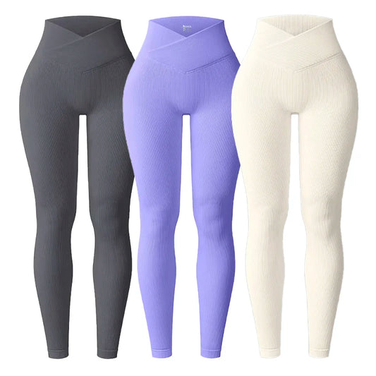 2025 New Knited Leggings Women Seamless Slim Tights Gym Trainning High Waist Hip Liftting High Elastic Yoga Fitness Pants