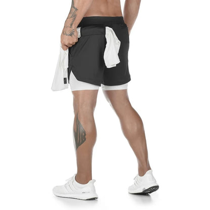 Camo Shorts Men 2 in 1 Double-deck Quick Dry Beach Bottoms Fitness Breathable Gym Training Jogging Short Pants Summer Shorts Men