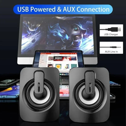 Computer Speaker Stereo Sound With Microphone 3.5mm AUX Home Office PC Speaker for Macbook Desktop Notebook Computer Loudspeaker