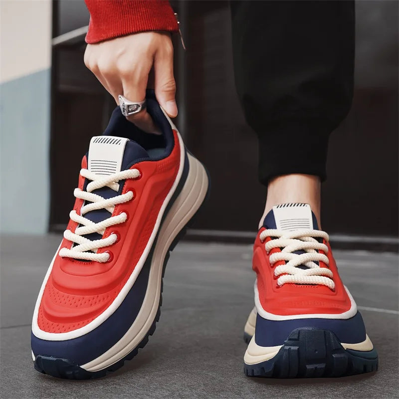 Men Shoes Platform Male Sneakers Fashion Thick Soles Casual Sport Shoes Breathable Height Increased Athletic Shoes Walking Shoes