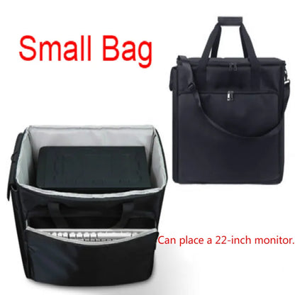 Desktop PC Computer Travel Storage Carrying Case Bag with Wheels for Computer Main Processor Case Monitor Keyboard and Accessori