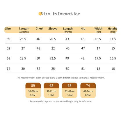 Kids Clothes Set 0-9M Autumn Winter Blue Casual Outerwear Newborn Infant Boys Long Sleeve Sweaters Pullovers+Pants Toddler Suits