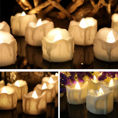 12/24Pcs Flameless LED Candle Battery Operated Flickering Candle For Home Christmas Party Wedding Decoration Tealight Candles