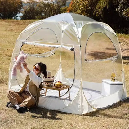 Outdoor Transparent Panoramic Tent Creative Windproof Courtyard Dinner Dome Camping Tents Family Travel Parties Equipment
