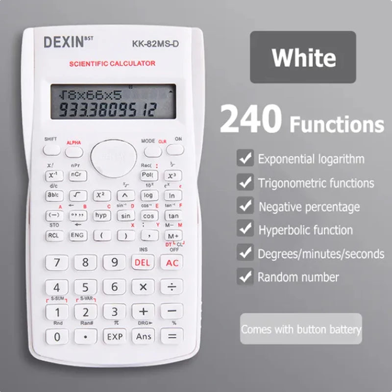 Multifunctional Scientific Calculator Student Simple Portable Big Screen Function Calculator Stationery School Office Supplies