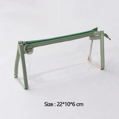 Transparent Pencil Case Large Capacity Simple Pen Bag Kawaii Cosmetic Bag School Study Stationery Office Supplies