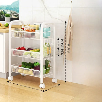Kitchen Storage Ra Doorstep Drop off Mobile Cart Standalone Floor-Mounted Multi-Functional Organizer for Cooking Utensils