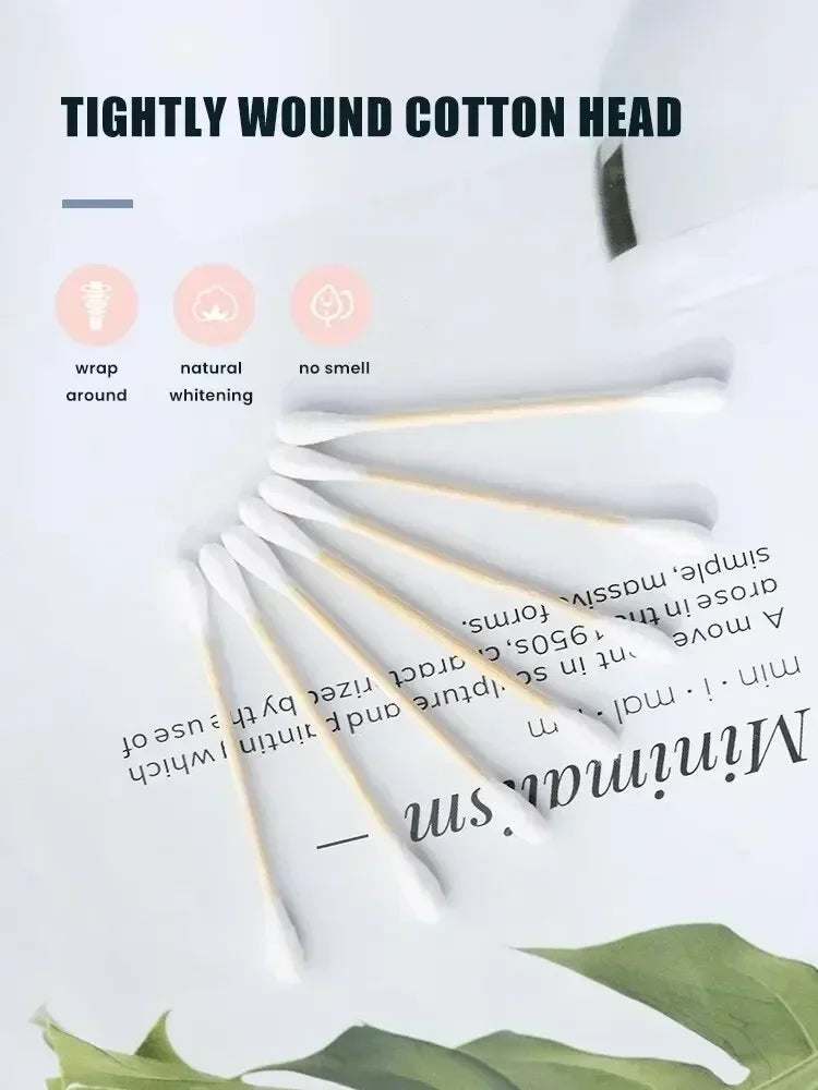 1-20Packs 100Pcs/Pack Wooden Sticks Baby Cotton Swabs Cleaning of Ears Tampons Health Beauty Cotton Swab Cleaning Cotton Buds