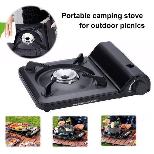 Camping Gas Stove Single Burner Camping Stove Automatic Ignition Cassette Stove Portable Gas Burner for Indoor Outdoor Cooking